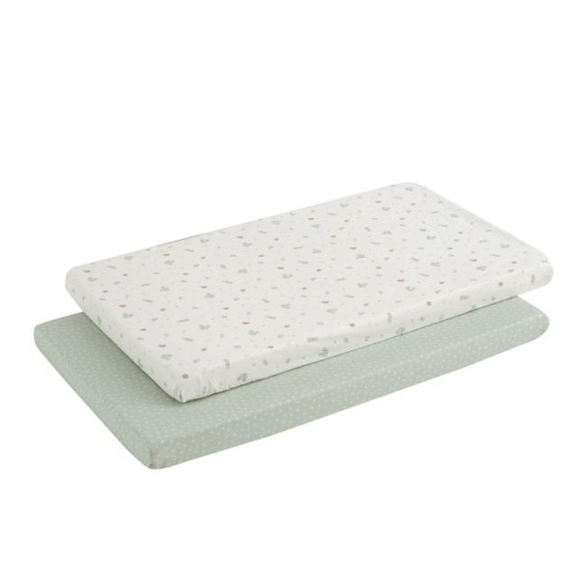 Draps pour Mini Berceau Pack 2 ud. 50X82X10 Cm Ardi Vert