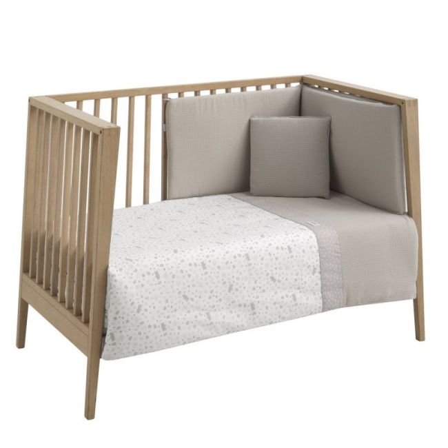 2-teiliges Set Bettbezug für Kinderbett 60 Abete Beige 100X140X3 Cm