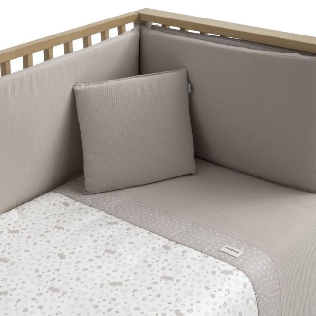 2-teiliges Set Bettbezug für Kinderbett 60 Abete Beige 100X140X3 Cm