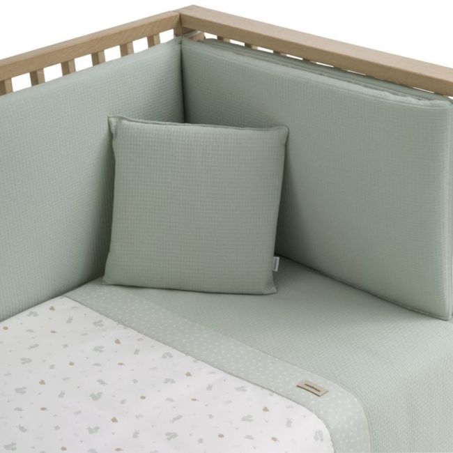 Jeu 2 Pièces Housse de Couette Berceau 60 Ardi Vert 100X140X3 Cm