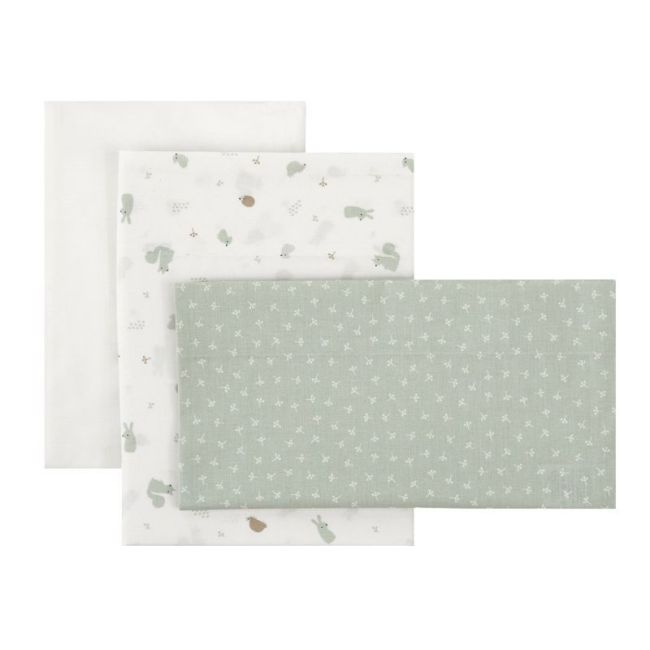 Draps Mini Berceau 3 Pcs 50X90X1 Cm Ardi Vert