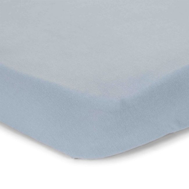 Drap housse de berceau ajustable pur bleu denim