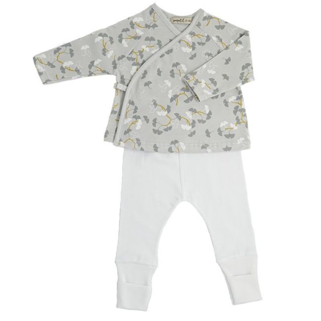 Ensemble en Coton Biologique Haut et Pantalon Blanc