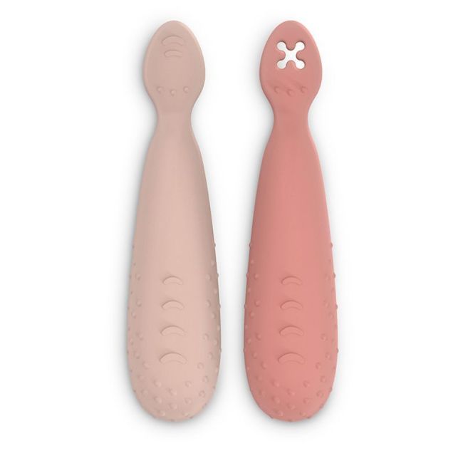 Suavinex Set de Pré-Cuillères d'Apprentissage en Silicone Rose