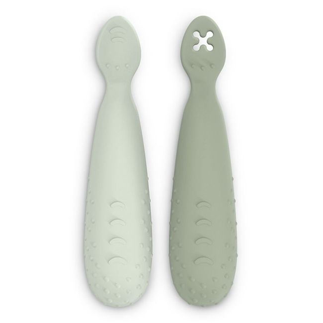 Suavinex Set de Pré-Cuillères d'Apprentissage en Silicone Vert