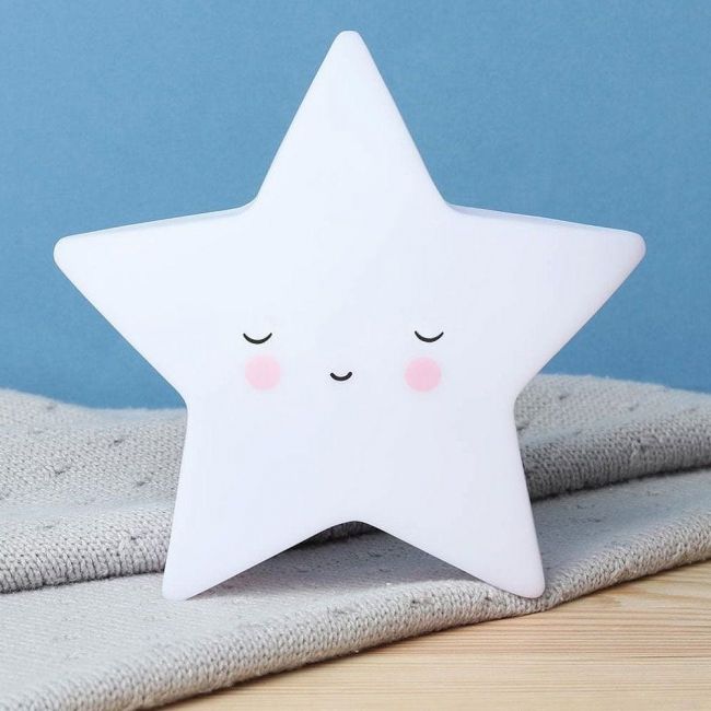 Lampada a LED per bambini Sleeping Star, stella bianca Little Lovely.