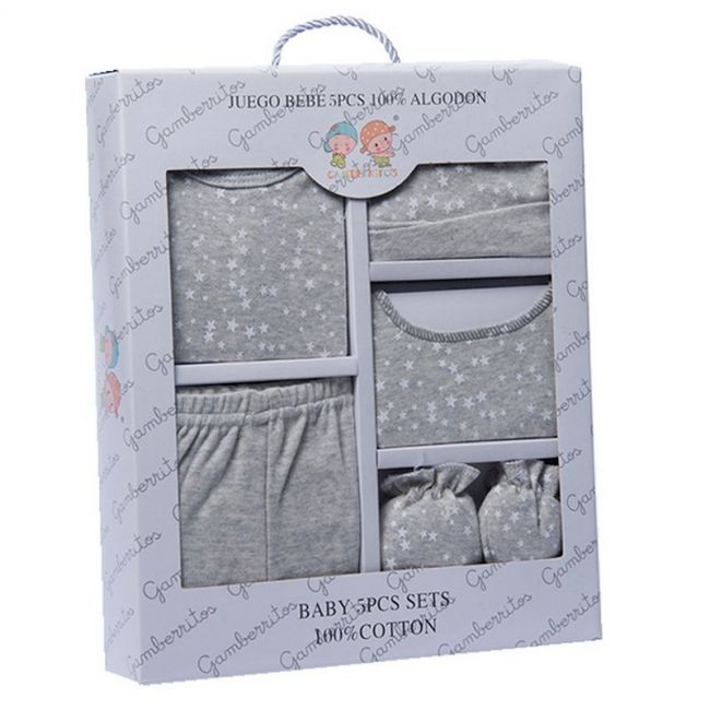 Set Gioco per Bambini 5 Pezzi in Cotone Grigio