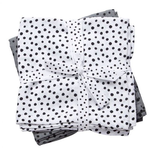 Panno per starnutire 2 pezzi Happy Dots Grigio