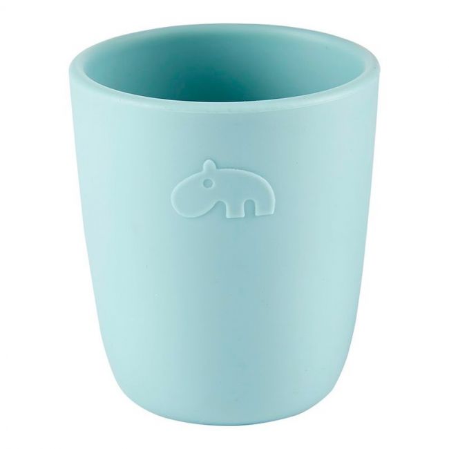 Mini tasse en silicone bleu