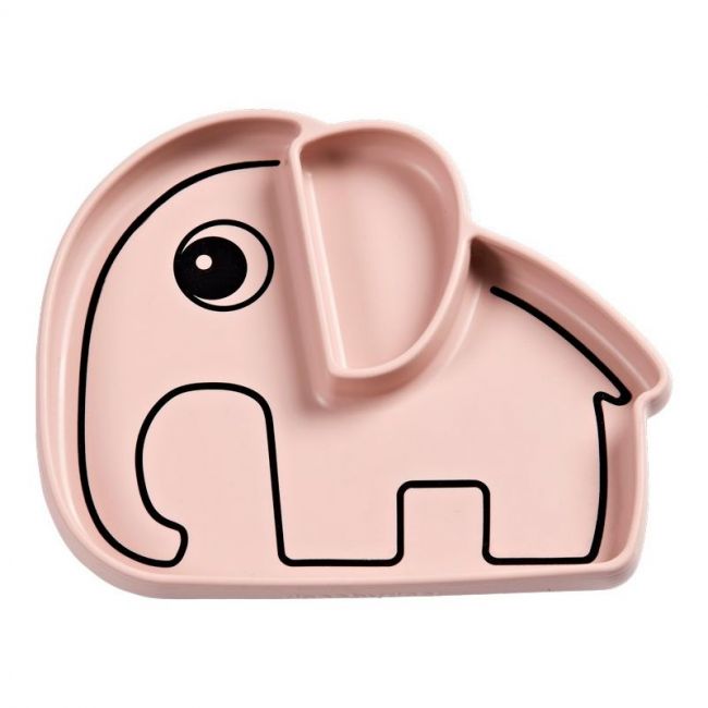 Ciotola in silicone con ventosa Elphee Elefante Rosa