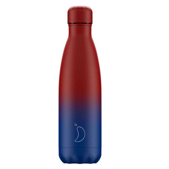 Bottiglia Gradiente Opaca Blu e Rossa da 500 ml.