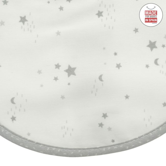 Bavoir rond avec Velcro Sky Grey/Star 16X19 cm CAMBRASS - 3