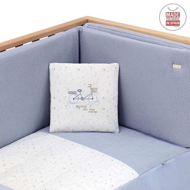 Set copripiumino e paracolpi per lettino 70x140 cm Sky Celeste 70X140 cm CAMBRASS - 2