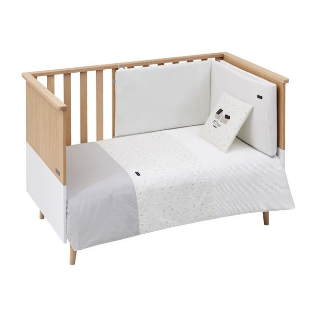 Juego 2-teilig Bettbezug Babybett 60 Sky Grau 100x140 cm CAMBRASS - 1