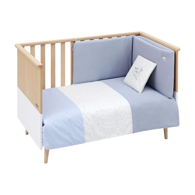 Juego 2-teilig Bettbezug für Babybett 70 Sky Blau 110x170 cm CAMBRASS - 1